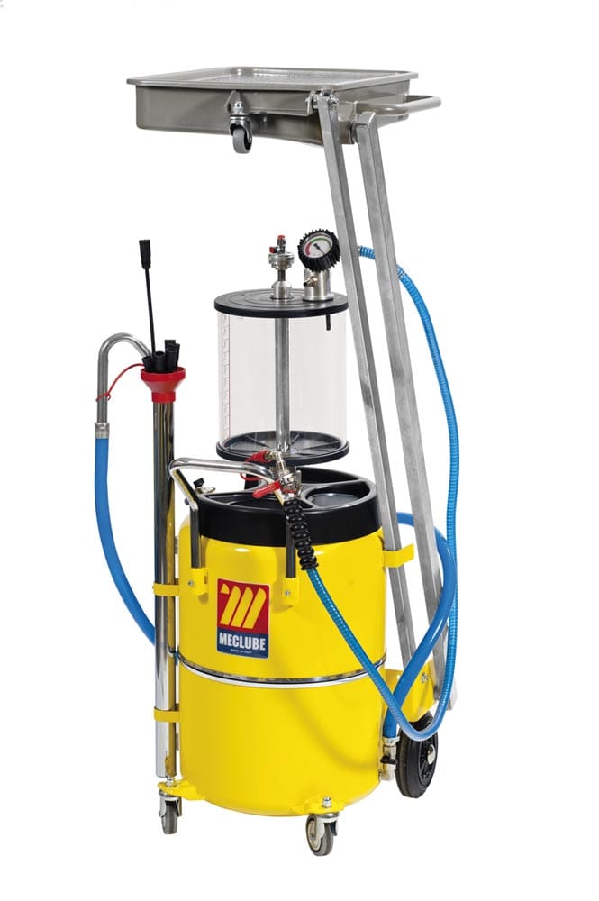 ASPIRATORE-RECUPERATORE PNEUMATICO PER OLIO ESAUSTO A PANTOGRAFO 65 l CON PRECAMERA