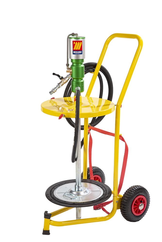 COMPLETO POMPA TRAVASO GRASSO CARRELLATO PER FUSTI DA 50-60 kg R=14:1