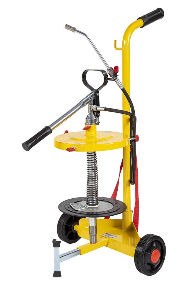 INGRASSATORE MANUALE AD ALTA PRESSIONE CARRELLATO PER FUSTI DA 15 kg