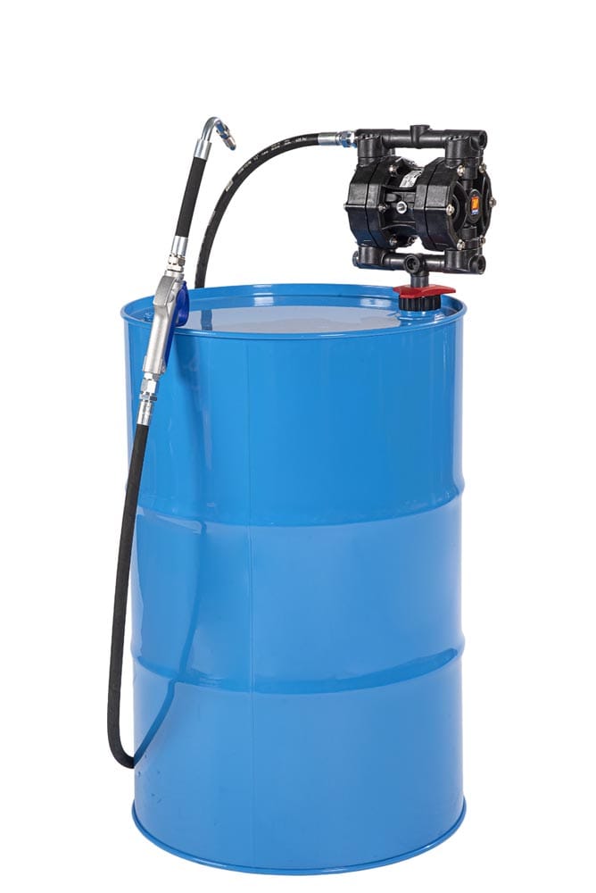 COMPLETO POMPA A MEMBRANA PER LIQUIDO ANTIGELO PER FUSTI DA 200 l CON PISTOLA DISTRIBUZIONE