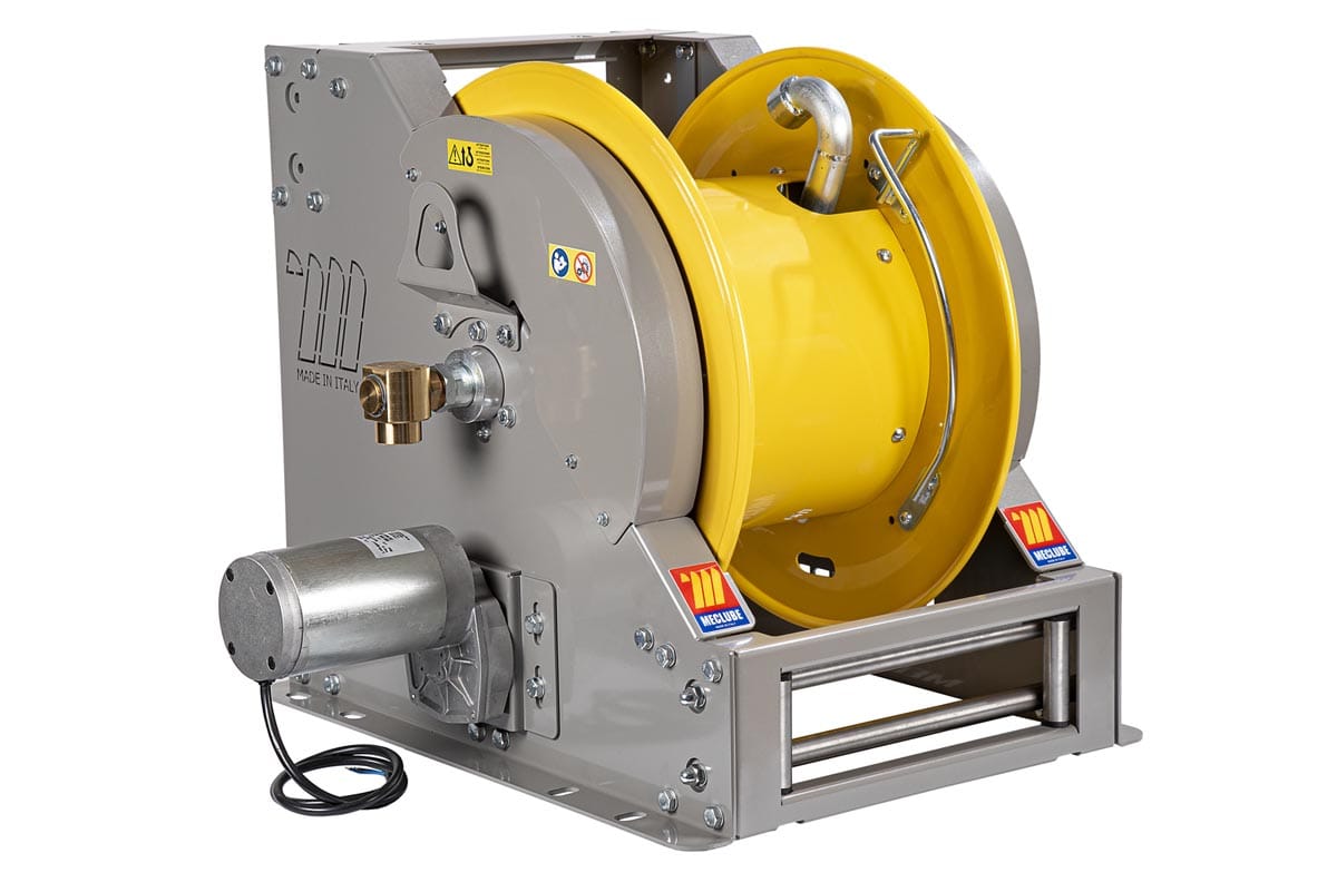 AVVOLGITUBO INDUSTRIALE IN ACCIAIO VERNICIATO SERIE MOTORIZZATA ELETTRICA 24V FE-601 PER ARIA-ACQUA E GASOLIO 1