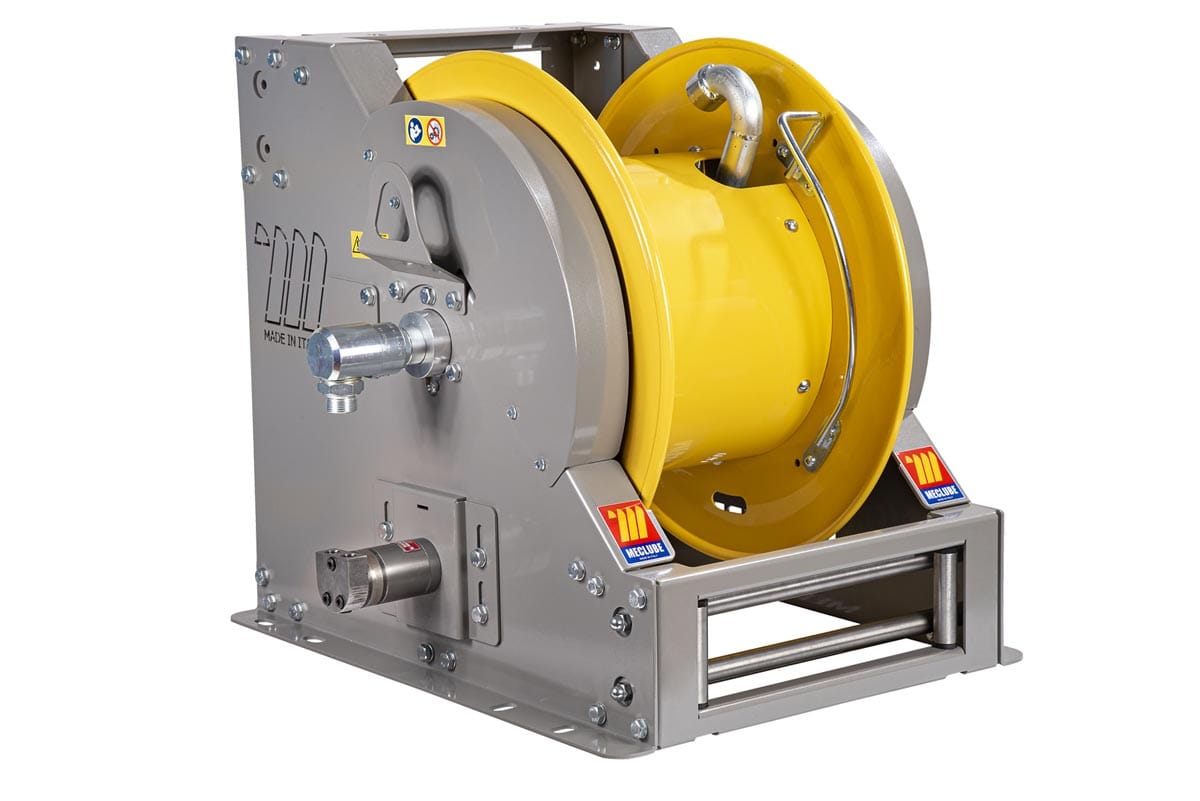 AVVOLGITUBO INDUSTRIALE IN ACCIAIO VERNICIATO SERIE MOTORIZZATA IDRAULICA FI-601 PER OLIO E LUBRIFICANTI 1