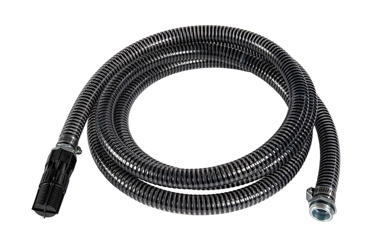 KIT TUBO DI ASPIRAZIONE IN PVC Ø 25mm 4m CON VALVOLA IN PLASTICA E FILTRO