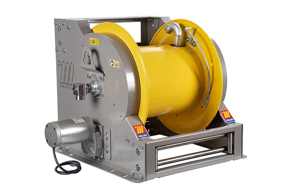 AVVOLGITUBO INDUSTRIALE IN ACCIAIO VERNICIATO SERIE MOTORIZZATA ELETTRICA 12V FE-601 PER ACQUA 150°C 1